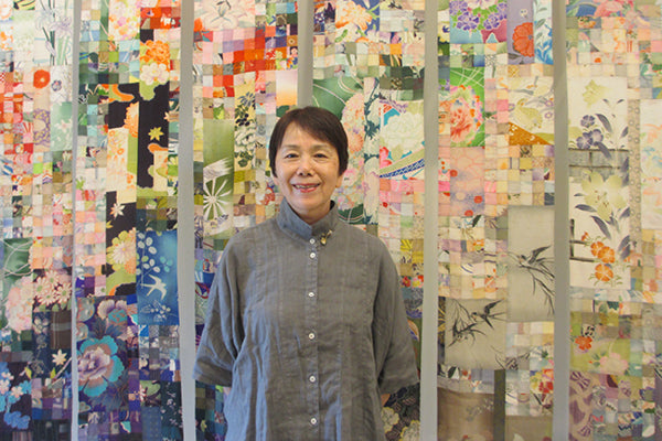 Sachiko Yoshida at the quilt museum in La Conner, Washington