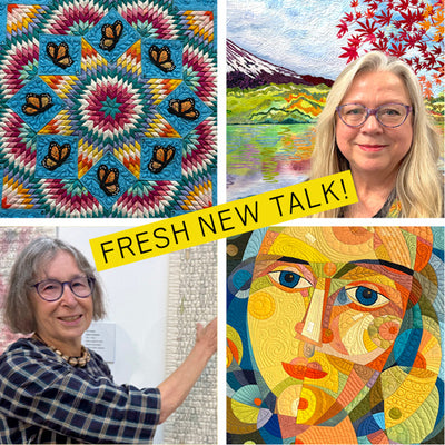 Grid of images from 2025 Festival of Quilts in Birmingham UK