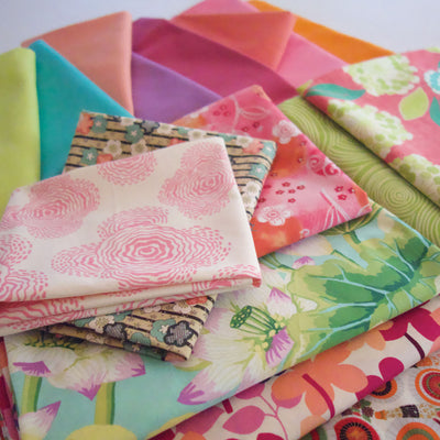 Fabrics for Lotus, a quilt by Patricia Belyea